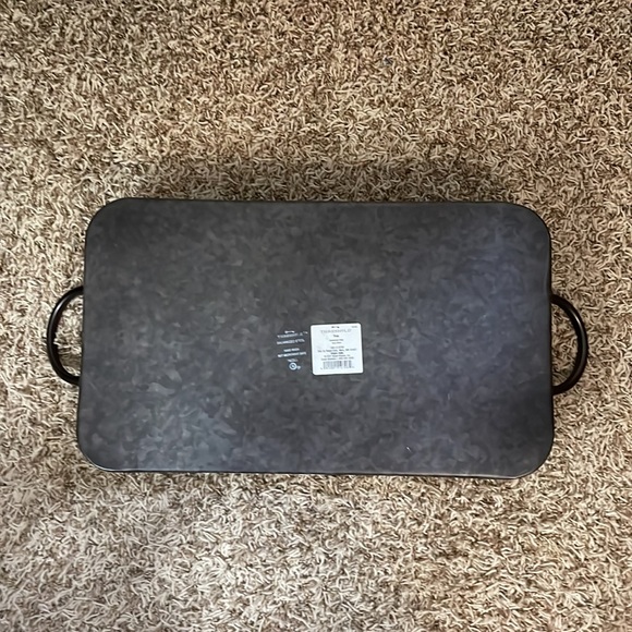NWT Threshold Galvanized Steel Metal Rectangular Steel Serving Tray - Picture 5 of 5